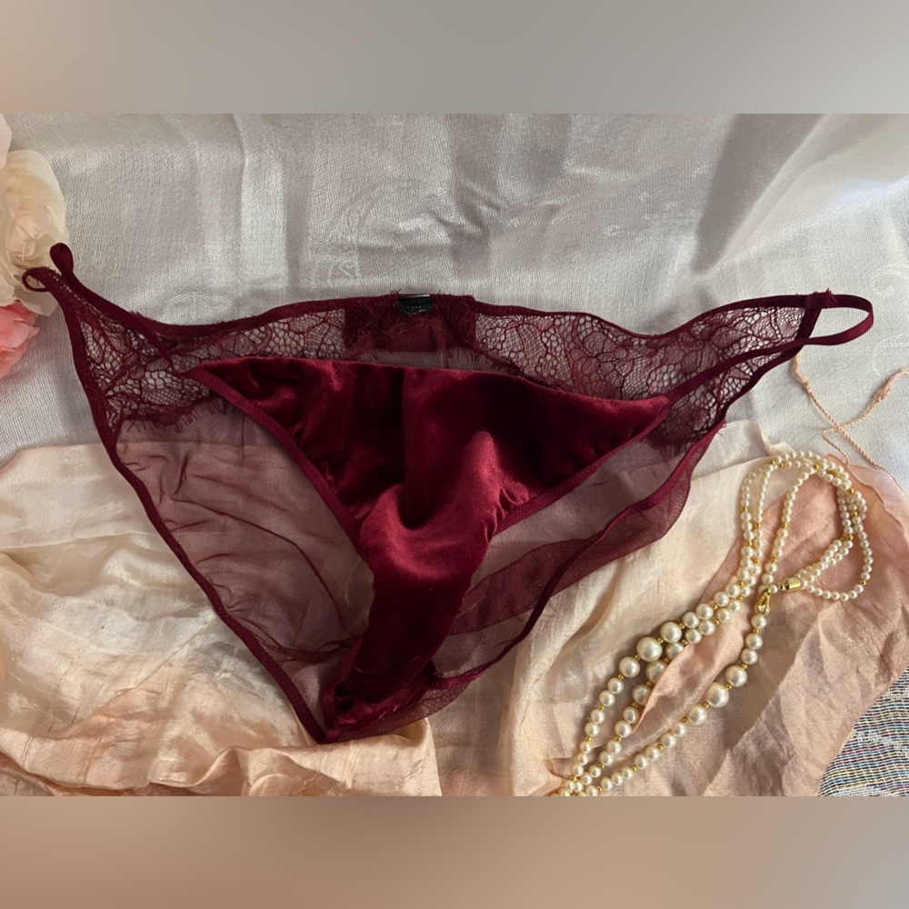 NWOT Adore Me Burgundy Sheer Babydoll - Picture 5 of 9